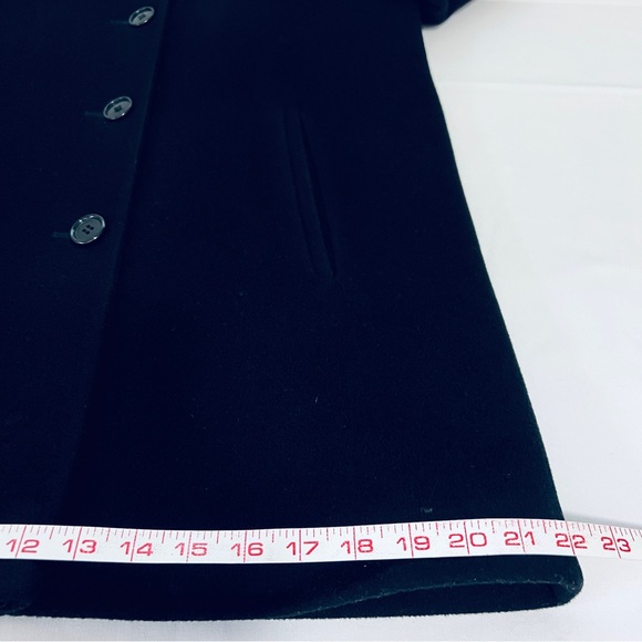 Vintage 1990s Calvin Klein 100% Merino Wool Single Breasted Walker Car Coat - 8 - Picture 7 of 15